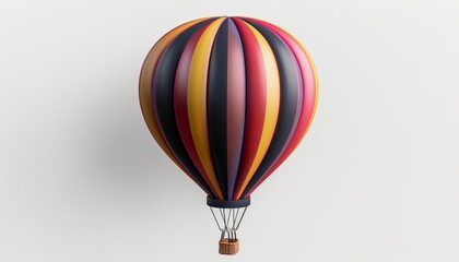 Fototapeta premium A 3D-rendered image of a hot air balloon isolated on a PNG background, great for thematic designs or creative projects