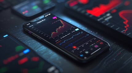A black cell phone is placed on top of a wooden table, displaying a blank screen.