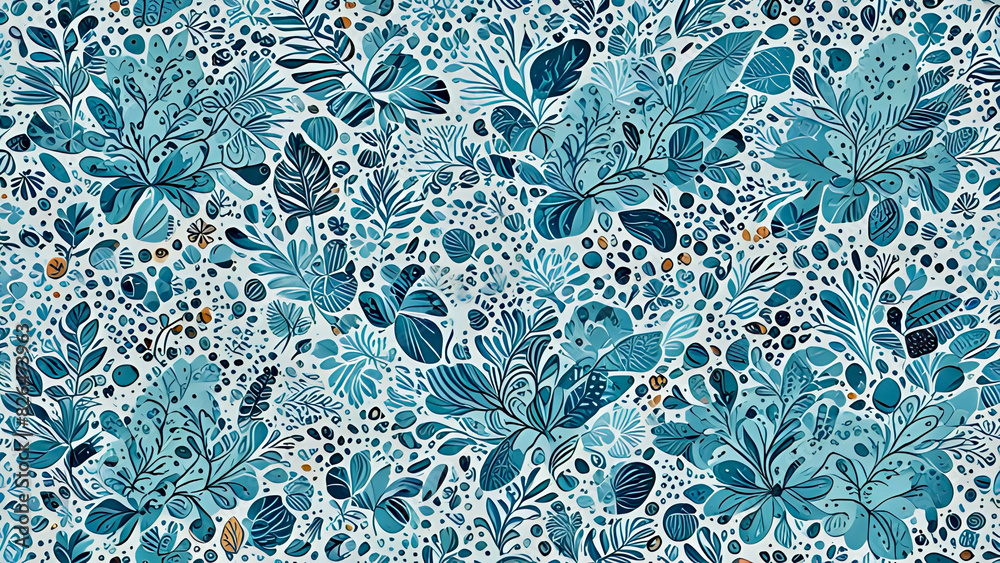 Wall mural blue pattern