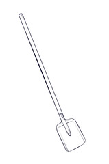 hand drawing of a shovel vector illustration
