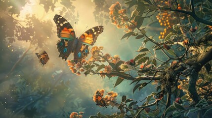 Imaginative Depiction of Surreal Nature Butterfly Dreams Collection
