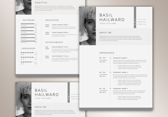 Black and White Classic Resume Layout