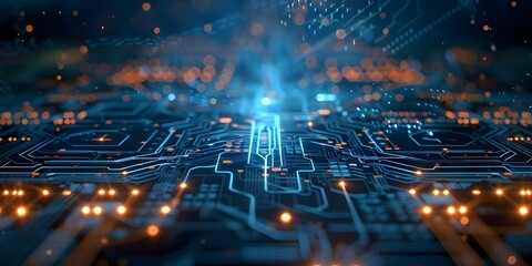 Obraz premium Cuttingedge technology Quantum computer seamlessly incorporates organic elements in futuristic setting. Concept Quantum Computing, Organic Elements, Futuristic Technology, Cutting-Edge Innovation