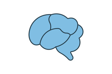 Brain icon. icon related to mental health. suitable for web site, app, user interfaces, printable etc. flat line icon style. simple vector design editable