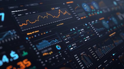 A computer screen showing numerous data points, charts, graphs, and tables, indicating a significant amount of information being processed and analyzed.