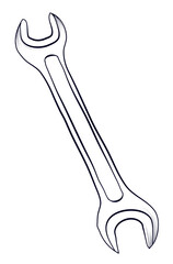 wrench hand drawing vector illustration