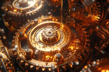 Intricate Gears and Mechanical Components Close-Up - High-Detail Engineering and Technology Concept