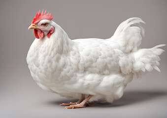 Fototapeta premium A white hen isolated.