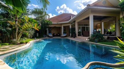 Elegant Luxury Villa with Private Pool Bathed in Sunlight
