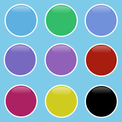 Set of colorful round text boxes isolated on background's color
