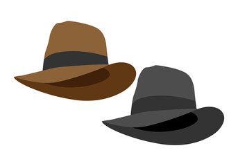 Sombreros de cuerdo de color marrón y negro.