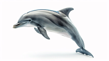Smiling dolphin leaping on a white background © wasan