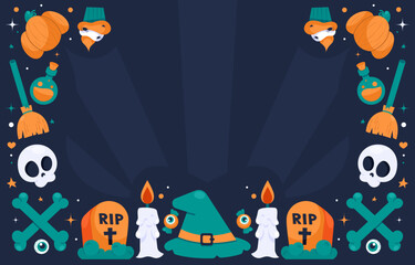 Halloween background with ornaments vector Illustration