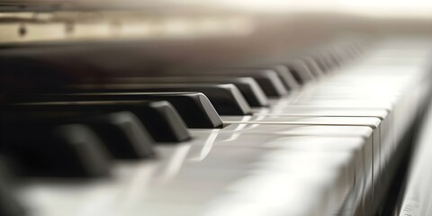 Close-up captures the detailed beauty of piano keys in black and white. Concept Piano Keys, Close-Up Photography, Black and White, Detailed, Music Instruments