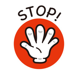 Obraz premium ストップのハンドサイン。シンプルな手のアイコン。
