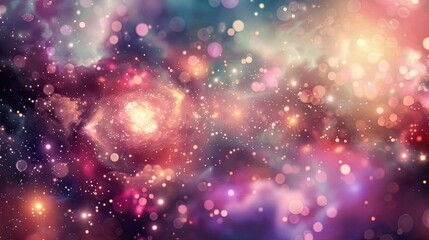 Abstract bokeh background resembling galaxy clusters, creating a mesmerizing cosmic effect