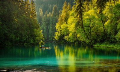 lake in the forest, nature, beautiful 