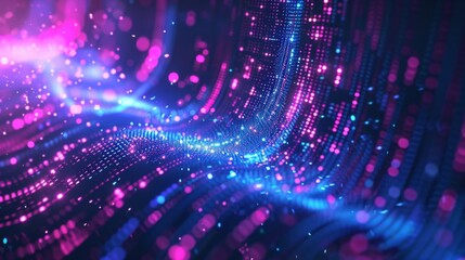 Fototapeta premium Abstract Blue Glowing Digital Network: Technology Concept Banner Design, futuristic concept