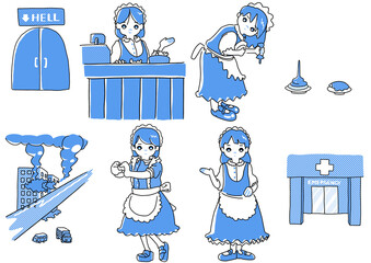 無表情な顔の子供たち・メイド