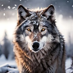 Fototapeta premium wolf in winter