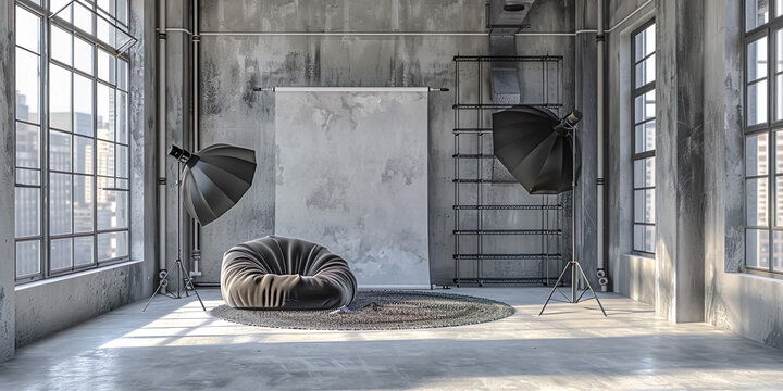 Stodio room for photography with equipment production.professional workplace