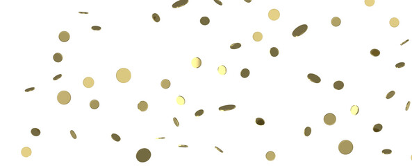 Glittering confetti on a transparent background. Holiday, birthday and Christmas decoration