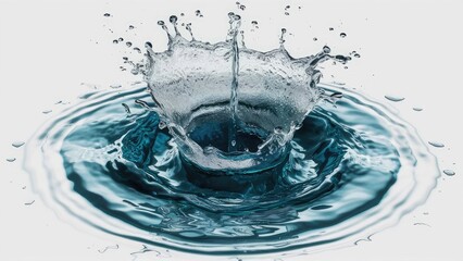 Detailed Aqua Drop Impact Shot