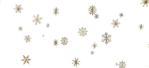 Snowflake Whirlwind: Exquisite 3D Illustration of Descending Christmas Snowflakes in Motion