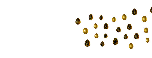 3d render illustration. Set of chocolate easter eggs