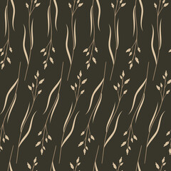 Vector seamless pattern with plants