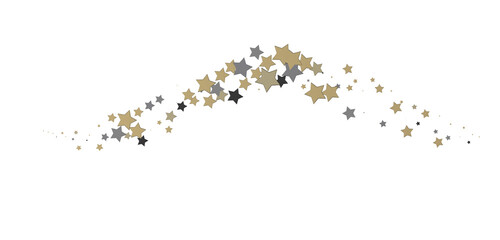 Festive Celestial Cascade: Mesmerizing 3D Illustration of Descending Christmas Stars