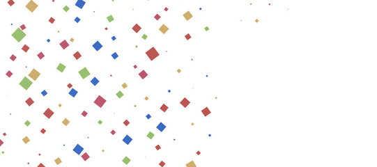  Colorful assorted confetti with serpentine on white