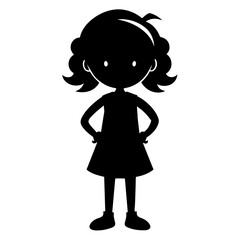 Fototapeta premium silhouette of a toddler girl