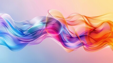 Colorful abstract waves flowing smoothly across a gradient background.