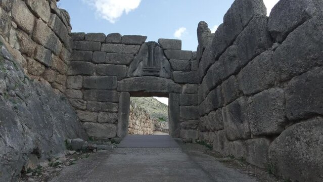 Greece 05,25,24 Archaeological site of ancient citadel of Mycenae , north-eastern Peloponnese, Greece - Greek settlement of the 12th century BC. e. with the ruins of the acropolis Agamennone 