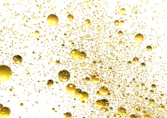 Gilded Festivity: Brilliant 3D Illustration Showcasing a Shower of gold Confetti