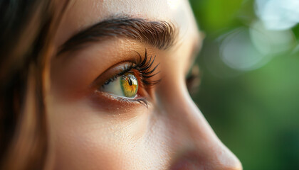 Close up portrait of a female eye - ai generative