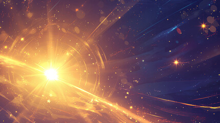 sun in outer space galaxy background