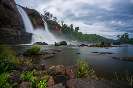 waterfall in the mountains