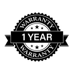 1 Year Warranty. Warranty Sign. Vector Illustration Isolated on White Background. 