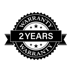 2 Years Warranty. Warranty Sign. Vector Illustration Isolated on White Background. 