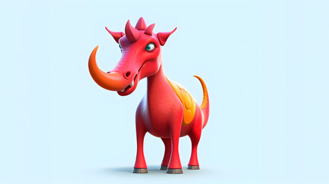 Parasaurolophus 3d cartoon