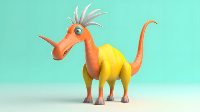 Parasaurolophus 3d cartoon