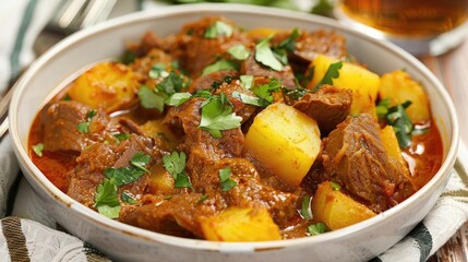 Tasty beef and potato curry dish