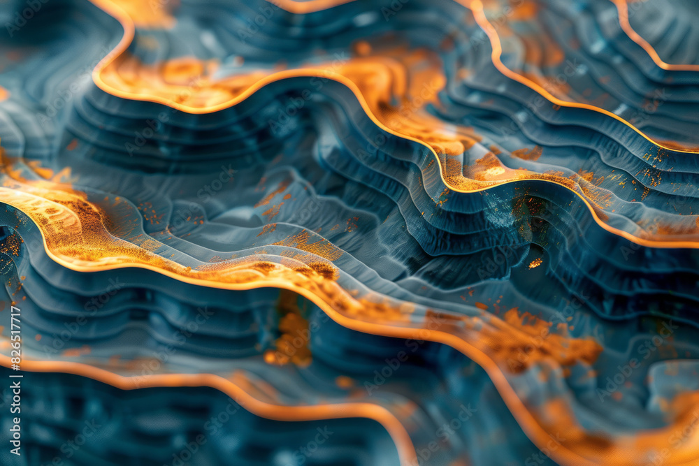 Aufkleber isometric pattern of heartbeat lines forming cascading waves, symbolizing continuous flow,