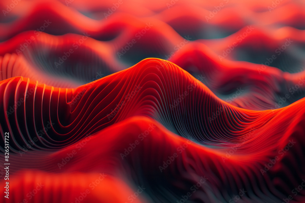 Aufkleber Isometric pattern of heartbeat lines forming cascading waves, symbolizing continuous flow,