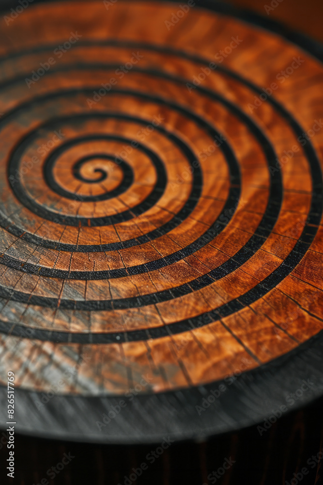Aufkleber Minimalist isometric pattern of heartbeat lines creating a radial design, symbolizing focus and energy,