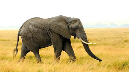 An African Elephant crosses the Road. Generative Ai