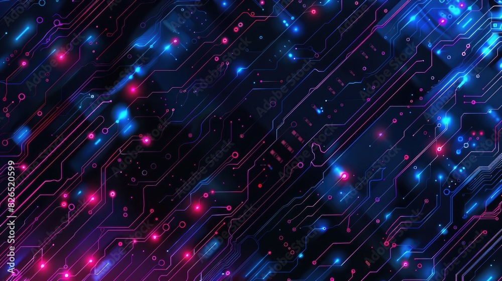 Poster digital circuit board pattern creating a tech-themed background.