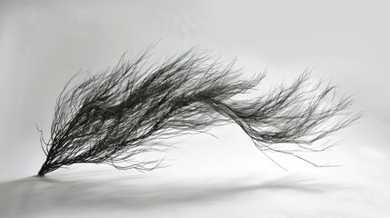 Fototapeta premium White and black withered grass that has been flattened into a shape